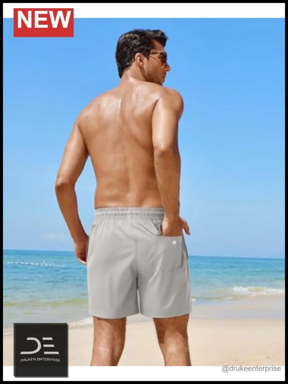 Men's 5in Swim Trunks with Compression Liner Quick Dry Board Shorts